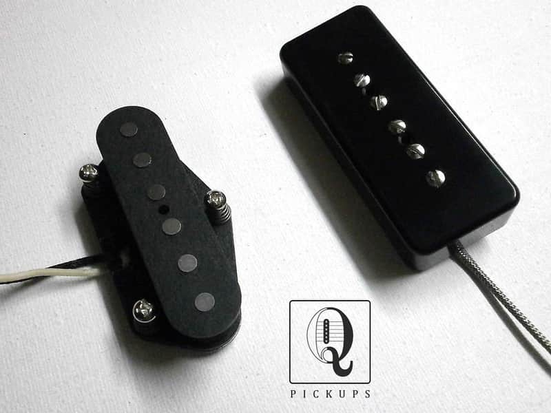 Telecaster Custom Guitar Pickups SET P90 NECK Tele Bridge Hand Wound Fits Fender by Q pickups image 1