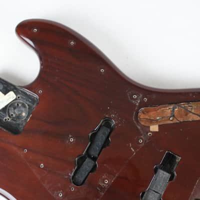 1978 Fender Jazz Bass BODY Burgundy Red Walnut ASH 3-Bolt to 4-Bolt 1970's Vintage image 12