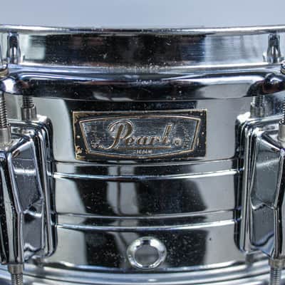Pearl 80s Chrome Over Steel 10 Lug Snare Drum image 6