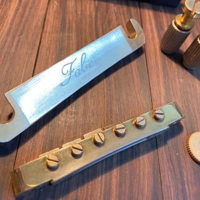 Faber  Bulk set Faber hardware for Les paul Nashville to True historic correct hardware Aged Gold co image 9