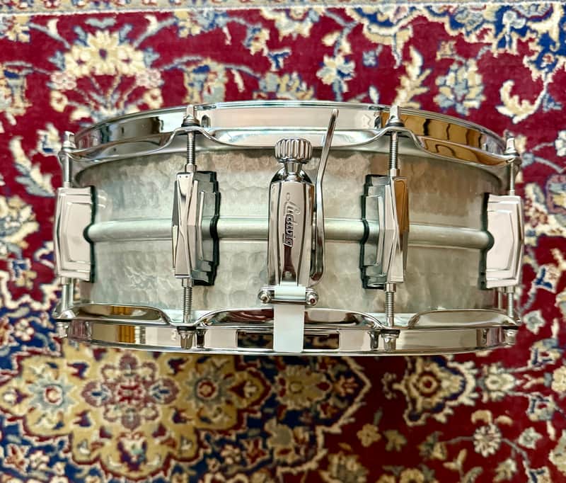 Ludwig Limited Edition 5x14" Acrophonic  Hammered Aluminum Snare Drum 2010s - Matte Hammered Aluminum image 1