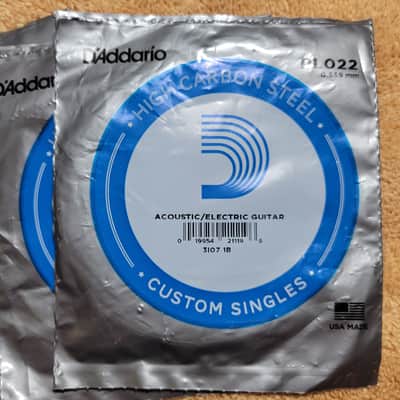 D'Addario PL022 Plain Steel Single Guitar String, .022 2000 - 2020 - Steel image 2