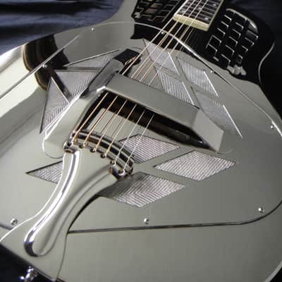 Tricone Metal Resonator Guitar - Nickel & Chrome Brass Body image 3
