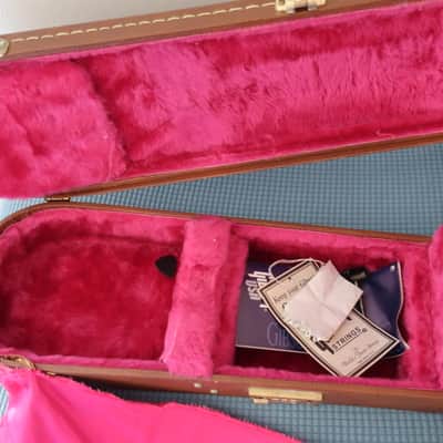 Vintage 1989 1990 1991 Fuzzy Blanket Gibson USA TKL Les Paul Case Brown Pink Shroud 40 X 13 X 3 image 2