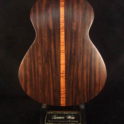 Handcrafted Baritone Ukulele, Solid Indian Rosewood, Spruce 4 String, MOP Inlay, Bruce Wei UG19-2317 image 5