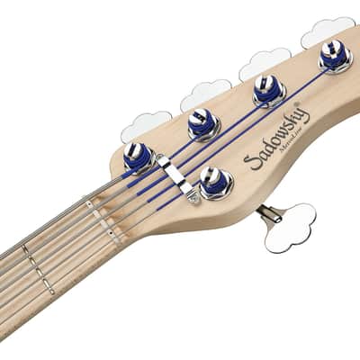Sadowsky MetroLine 24-Fret Singlecut Vintage Bass 5 String, Swamp Ash Body, Solid Black Satin image 8