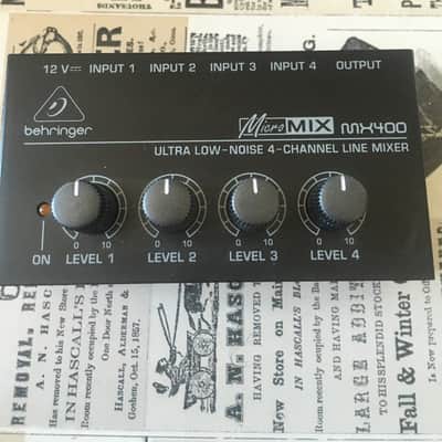 Behringer Micro Mix MX400 4 Channel Line Mixer Black & Gray image 1