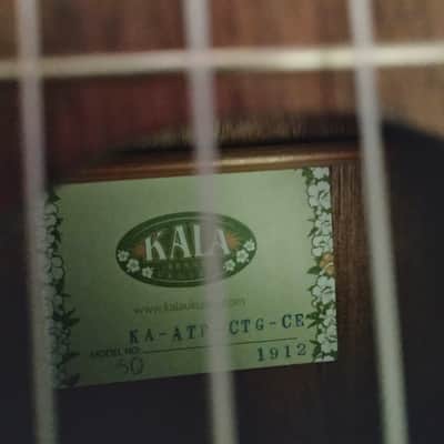 Kala KA-ATP-CTG-CE Solid Acacia Series Tenor Ukulele with Cedar Top, Cutaway, and EQ 2010s - Gloss Natural image 5
