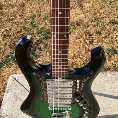 Vintage Teisco Kimberly Apollo Green Burst 4 Pickup Version image 4