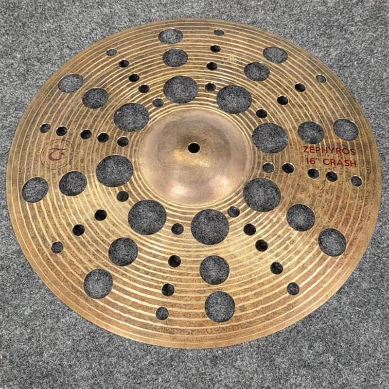 Used Turkish Zephyros Holey Crash Cymbal 16" - Very Good image 1