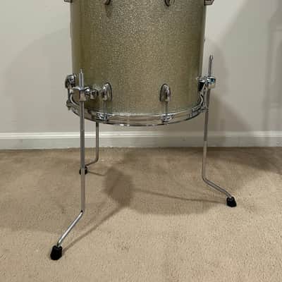Yamaha 14x14 Maple Custom Absolute Floor Tom Drum Silver Sparkle Made In Japan image 2