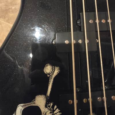 Squier MB-4 Skull Electric Bass Guitar image 3