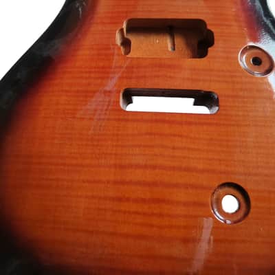 DIY SE Style Guitar Mahogany Body with tiger Maple Top in Tobacco Burst image 3