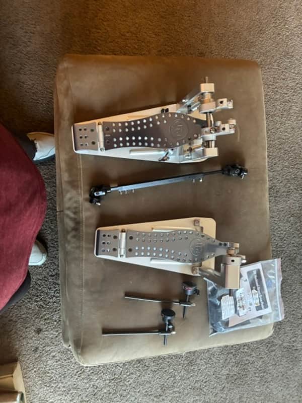 DW DWCPMDD2XF Machined Direct Drive Double Bass Drum Pedal with Extended Footboard 2020s - Gray image 1