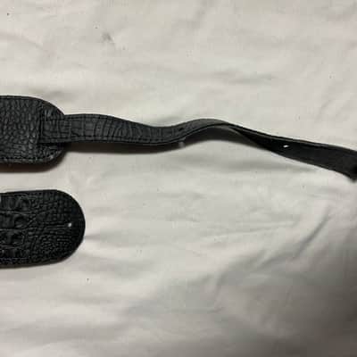 2 1/2'' Faux Crocodile Alligator Black LEATHER Guitar STRAP - FIRE SALE image 3