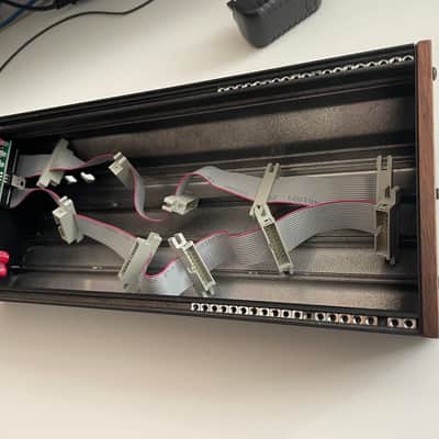 Moog 60hp Eurorack Skiff Case with TipTop Uzeus Power - Black and wood image 2