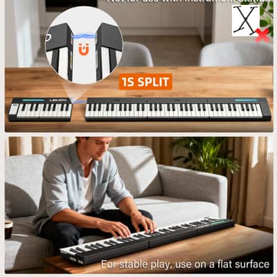 LEKATO 88 Key Quadruple-purpose Piano Keyboard Magnetic Keyboard with Pedal image 3