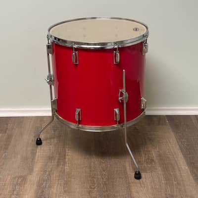Pearl Export EX 18"x16" Floor Tom Drum with Legs - Late 1980's - Coral Red image 4