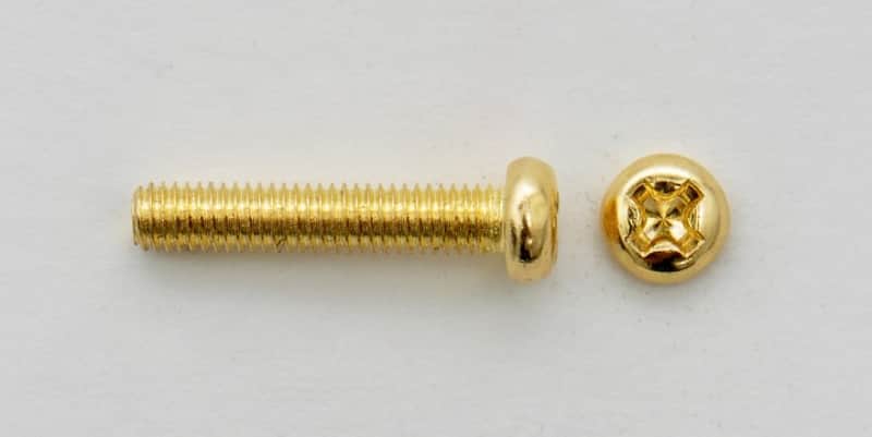GÖLDO MUSIC SR16G Gewindeschraube für Brücken und Pickups, M3 x 16 mm, gold image 1