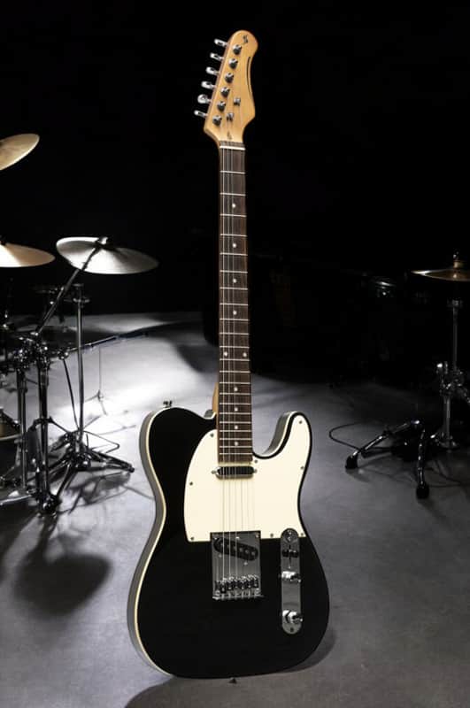 Stagg "T" Series Standard Electric Guitar, Gloss Black, Made in Korea image 1