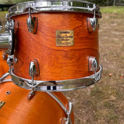Yamaha Custom Absolute Bop Jazz Drum Set 10x7, 12x8 toms , 14x14 floor, 18x14 Vintage Natural Maple bass, Birch toms Gold badge MIJ image 13