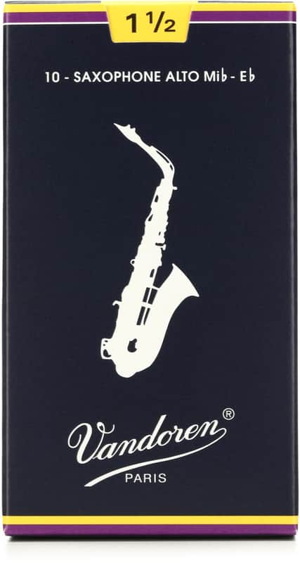 Vandoren SR2115 - Traditional Alto Saxophone Reeds - 1.5 (10-pack) (2-pack) Bundle image 1