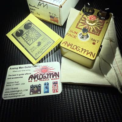Analogman Sun Lion Fuzz Treble Booster Pedal NKT275 White Dot #233