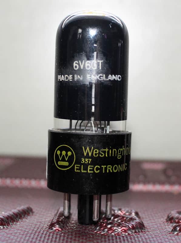 SOVTEK 6V6GTA 6V6GT BLACK GLASS GRAY PLATE SAUCER GETTER TEST NOS++ VINTAGE 1980'S FOR WESTINGHOUSE image 1