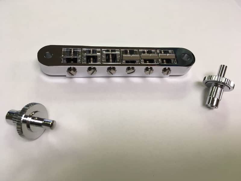 Gibson Tune-O-Matic Bridge with thumbwheels and posts Nashville image 1