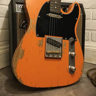 USA Relic Tele Style Electric Guitar Road Worn Orange by Nate's Relic Guitars image 1