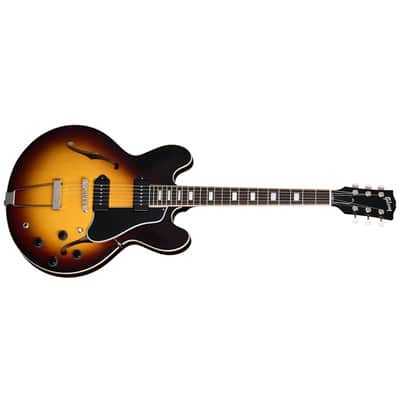 Gibson ES-330 Hollow Body Guitar w/ P-90 Pickups and Hardshell Case - Tobacco Sunburst image 3