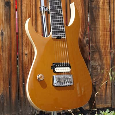 Schecter DIAMOND SERIES KM-7 MkIII Artist Keith Merrow Gold Top Left Handed 7-String w/ Molded Hard Case image 5
