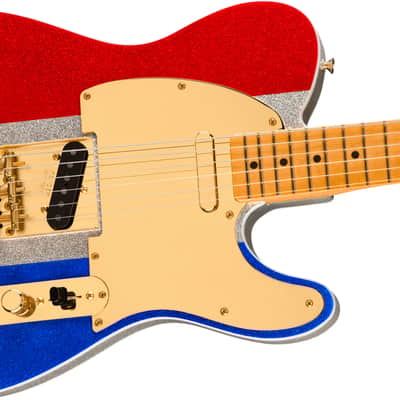 FENDER - Buck Owens Telecaster Maple Fingerboard Red Silver and Blue Sparkle - 0140452371 image 4
