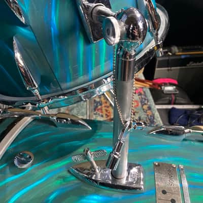 Sonor "Chicago" 3-Piece Drum Set 1965 - MF Marine Turquoise Satin image 13