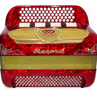 Rare 5 Row Button Accordion Record C System 123 Bass Buttons, made in Italy, New Straps, Original Case 2098, Wonderful Rich sound! image 4