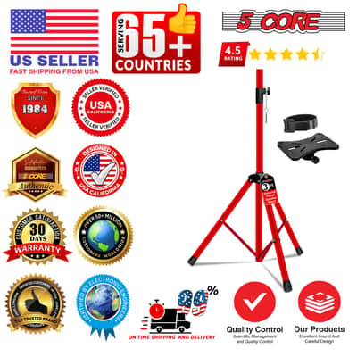 5 Core Speaker Stand Pair Height Adjustable 36" Heavy Duty PA DJ Tripod Studio Monitor Stands image 10