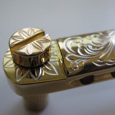 Gold Vintage Engraved Top Les Paul SG Style Guitar Tune O Matic Stopbar Tailpiece image 6