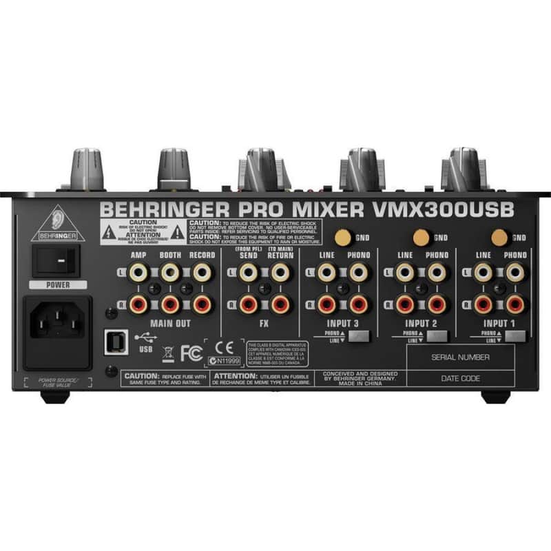 Behringer Pro Mixer VMX300USB 3-channel DJ Mixer image 2