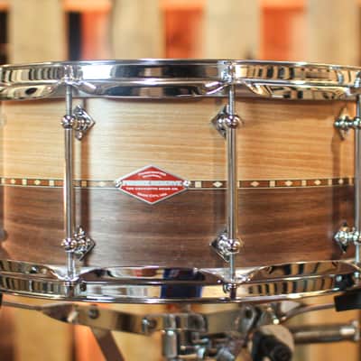 Craviotto 6.5x14 Private Reserve Sycamore/Walnut w/ Walnut Inlay Snare Drum image 1