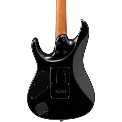 Ibanez AZ Prestige AZ2402-BKF 6-String Solid Body Electric Guitar with S-Tech Wood Roasted Maple Fretboard, Right-Handed, Black Flat image 6