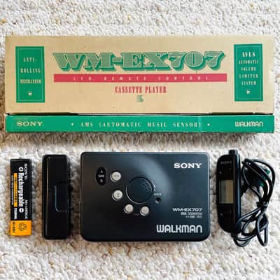 [RARE FULL SET] SONY WM EX707 Walkman Cassette Player, NEAR MINT BLACK, Working !! image 1