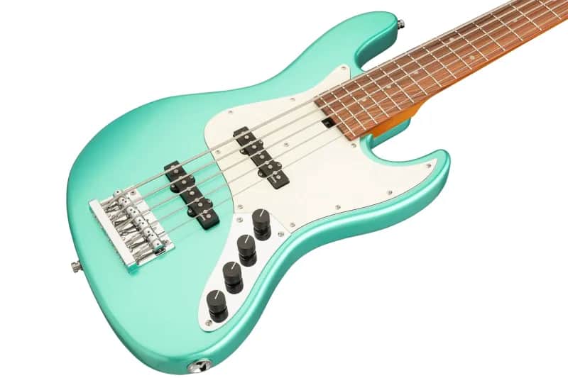 Sadowsky MetroExpress 21-Fret Vintage J/J Bass, Morado Fingerboard, 5-String - Solid Sage Green Metallic High Polish image 1