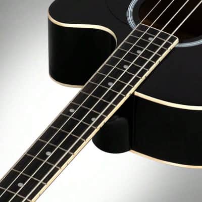 Stagg SA40BASS ACE-BK Jumbo 4-String Electro-Acoustic Bass Guitar With Cutaway Spruce Top Mahogany Body image 3