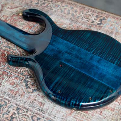Pedulla 40th Anniversary Mark Egan Signature Buzz Fretless 2015 - Trans Blue image 11