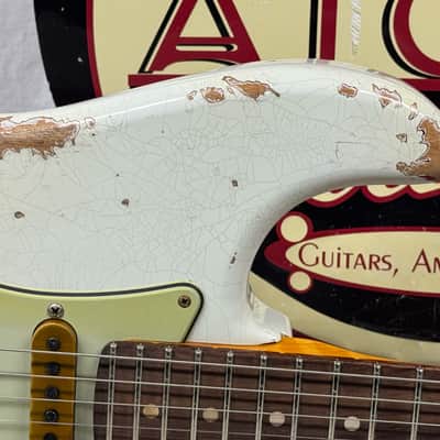 Fender USA Custom Shop Limited Edition White Lightning Stratocaster FR HSS 22 Guitar with COA + Case 2023 - Olympic White top / Candy Apple Red bottom / Rosewood fingerboard image 4