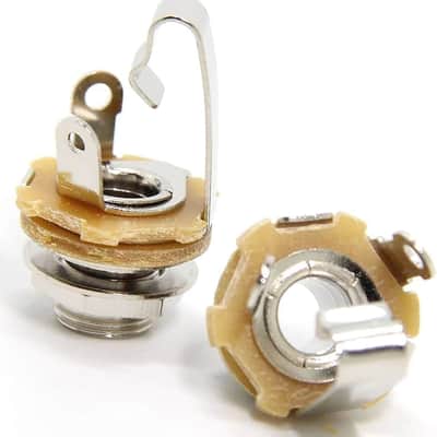 2-Pack 1/4 Inch Female Guitar Input Jack-6.35mm TS Mono Panel Mount Socket with Washer and Nut Solder Type image 2