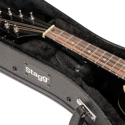 STAGG Basic Instrument-shaped Bluegrass Mandolin Hard Case With Vinyl Covering image 7