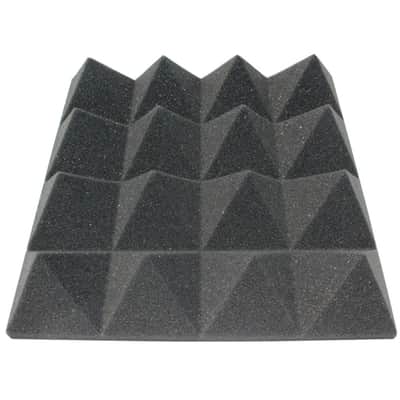 SoundAssured Acoustic Foam Panels - Pyramid Style - 3 Inch Thick - 48 Square Feet - Charcoal Color image 1