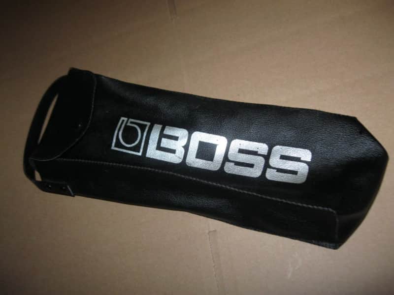 lightly used genuine BOSS vinyl pouch for FV300H, FV300L, and similar size size Boss pedals (NO pedal included) 1990s - Black Vinyl Exterior / Black Thin Canvas Interior image 1
