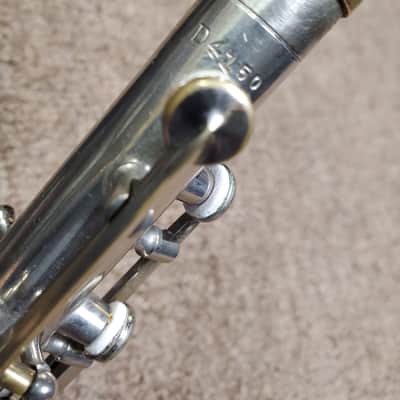 AT Metal Clarinet in Bb new leather pads 1930's ? 1940's - Nickel chrome VIDEO image 8